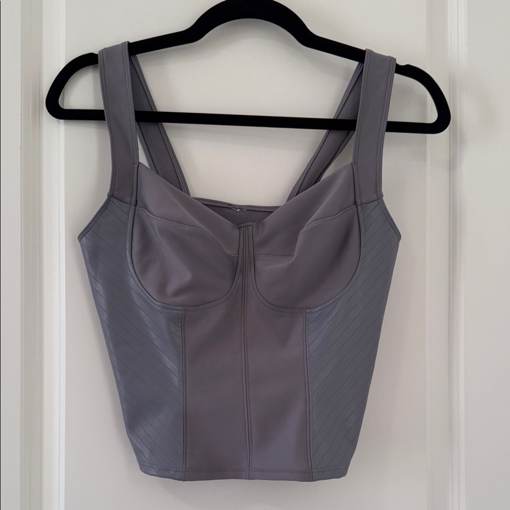 ALO Yoga Gray/Lavender Bustier Top